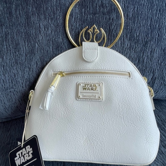 Loungefly White and Gold Star Wars Crossbody Bag - Picture 1 of 4